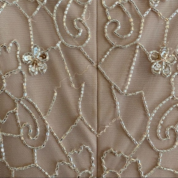 J Kara Blush Pink Beaded Sequin Embellished Sleeveless Mother of the Bride Grown - Picture 9 of 11